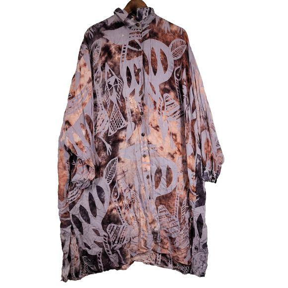 Vtg Chicos Shawl Cardigan Womens Kimono Lagenlook Cottagecore Art To Wear Boho - Picture 11 of 15